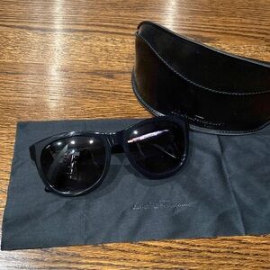 Black Salvatore Ferragamo sunglasses with case